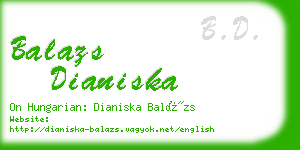 balazs dianiska business card